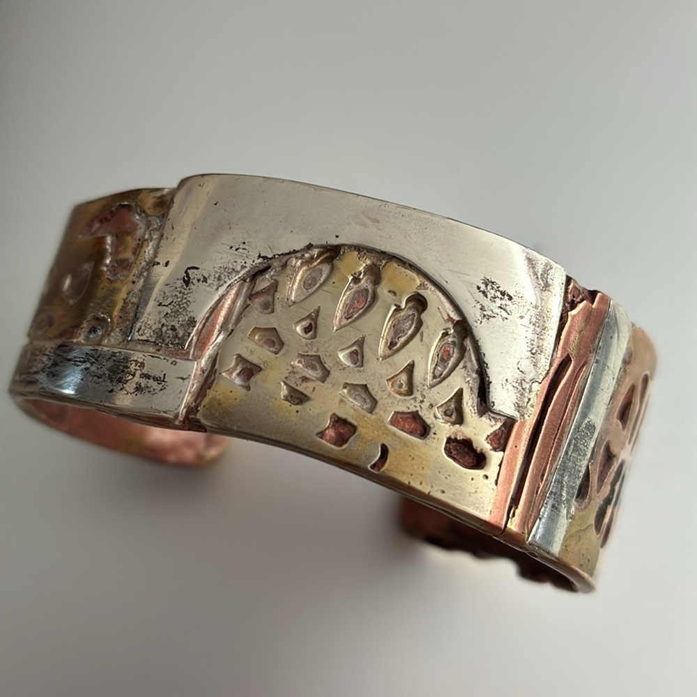 Funky artist made brass, silver,copper cuff